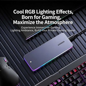 UGREEN CM777 Carcasa USB-C a M.2 NVMe/SATA SSD de 20 Gbps con Iluminación RGB, Compatible con Unidades M.2 2230/2242/2280 y Unidades SATA de 2.5 Pulgadas - Product Image 4