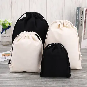 Recyclable recycled cotton product bag Organic Cotton Dust Bags For Handbags Luxury Linen Drawstring Bags For Gift