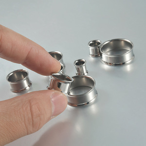 YICAI G23 Solid Titanium Screw Fit Expander Maca Orelha Flesh Túneis <span class=keywords><strong>Plugs</strong></span> Piercing <span class=keywords><strong>8</strong></span>-25MM Ear Gauges Túneis de Ouvido - Product Image 5