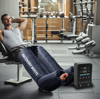 KANGWANJIA Pompe de compression séquentielle à 6 chambres pour sportifs, dispositif de compression pneumatique avec contrôle de la minuterie, bottes de massage pour la récupération des jambes entières