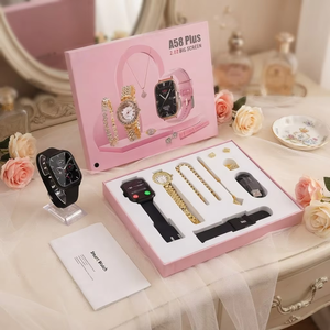 Meilleur coffret cadeau de montre connectée pour femme, homme, femme - Montre connectée A58 Plus - Super ensemble pour femme - Montre à quartz - Product Image 3
