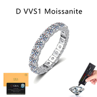 Bague pour femme en argent sterling S925 certifiée GRA, Moissanite couleur D, bague de mariage cubaine en moissanite, vente en gros directe usine.