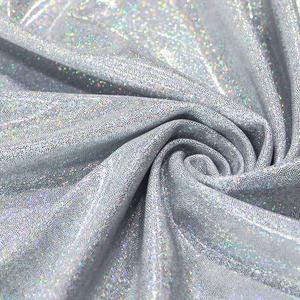 Kain Spandex Nylon 4 Arah Stretch dengan Cetakan Foil Metalik Mistis Hologram Neon Berkilau untuk Pakaian Renang dan Pakaian Tari - Product Image 2