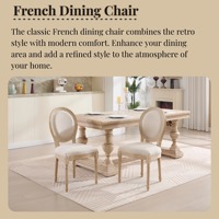 Ensemble de 2 chaises de salle à manger empilables pour mariage, dossier rond, chaise en bois rembourrée vintage, chaise de salle à manger Louis, chaise d'événement pour hôtel