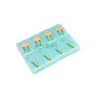 Jeu de Mahjong Moderne Personnalisé en Acrylique à Une Couche, Tuiles de Mahjong Américaines Sculptées, Tuiles en Acrylique Élégantes et Luxueuses Bleu Ciel Clair