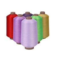 100% Polyester High Elastic High Stretch DTY Fancy Yarn Anti-Bacteria Eco-Friendly Dyed Knitted Yarn for Socks