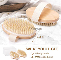 Brosse corporelle exfoliante à poils doux naturels avec nœuds de massage pour drainage lymphatique et gommage, personnalisable avec logo
