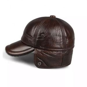 High Quality PU Leather Baseball <b>Cap</b> <b>Winter</b> Warm with Curved Brim and Faux Fur Lining - Product Image 3