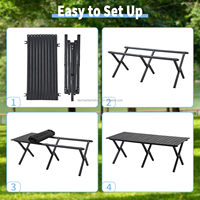 Table de camping pliable en aluminium, table de pique-nique portable, table de camping légère et pliable pour la plage