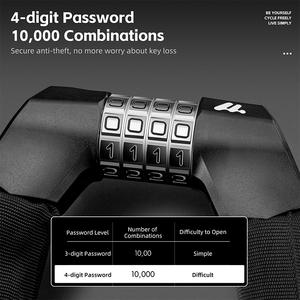 WEST BIKING 내구성 두꺼운 탄소 스틸 자전거 체인 잠금 방진 튼튼한 자전거 콤비네이션 잠금 자전거 액세서리 - Product Image 5