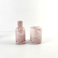 Bougeoir rond en verre, en forme de points roses, à la mode, pot et diffuseur de couleur