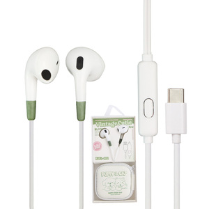 KIKI SHOOT KIKI-482 Auricolari Cablati Type-C in ABS/PVC con Bassi Potenti, Impermeabili IPX-0, per Cuffie In-Ear Hi-Fi Stereo Sportive - Product Image 1