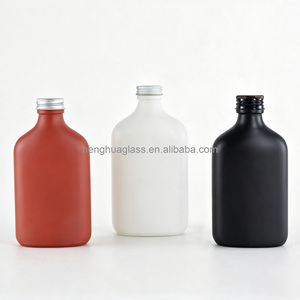 Bouteilles en verre plates et rondes personnalisées de 50 ml, 100 ml, 200 ml, 250 ml, 350 ml, 500 ml, transparentes, noires, blanches, rouges, pour <span class=keywords><strong>café</strong></span>, whisky, <span class=keywords><strong>liqueur</strong></span> - Product Image 3