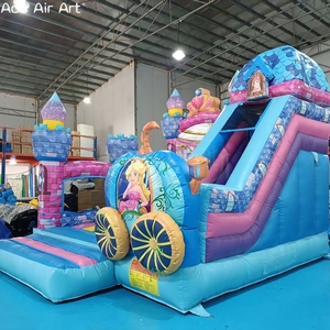 Château Gonflable <span class=keywords><strong>Magique</strong></span> Princesse Contes de Fées avec Carrosse Citrouille 3D – Décoration pour Fête Thème Princesse Filles - Product Image 6