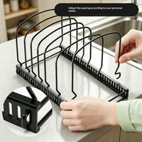 Support de cuisine double en métal réglable, multifonctionnel, pour casseroles, planches à découper, bols et couvercles de casseroles, non pliable, pour comptoir