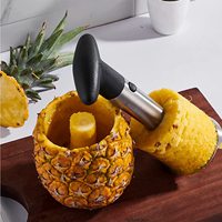 Hot Selling Roestvrijstalen Fruit Groente Gereedschap Handmatige Ananas Dunschiller Corer Snijder Voor Eenvoudige Verwijdering En Snijden Van De Kern