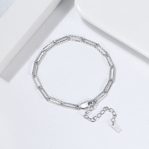 Vòng tay dây xích kiểu kẹp giấy 3.5mm, bạc Ý 925 nguyên chất, thủ công, mã RINNTIN SB120 - Product Image 6