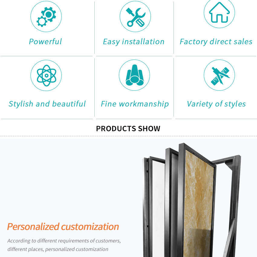 Metal Frame Wing Rack Stone Page Turn Stands Book Display Showroom Panel Plate Marble Turning-Page Ceramic Tile Display Rack
