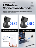 Syble - Nuevo Lector de Códigos de Barras Inalámbrico 2D X80RB, Conexión Plug and Play, Escáner de Códigos QR Inalámbrico 2D para Tiendas Minoristas