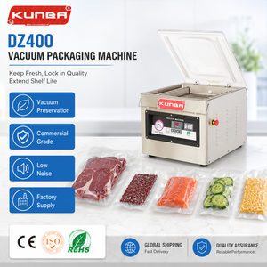 <span class=keywords><strong>Machine</strong></span> d'emballage <span class=keywords><strong>sous</strong></span> <span class=keywords><strong>vide</strong></span> automatique à chambre unique KUNBA DZ400 pour aliments, sacs en plastique, viande, usage commercial - Product Image 2