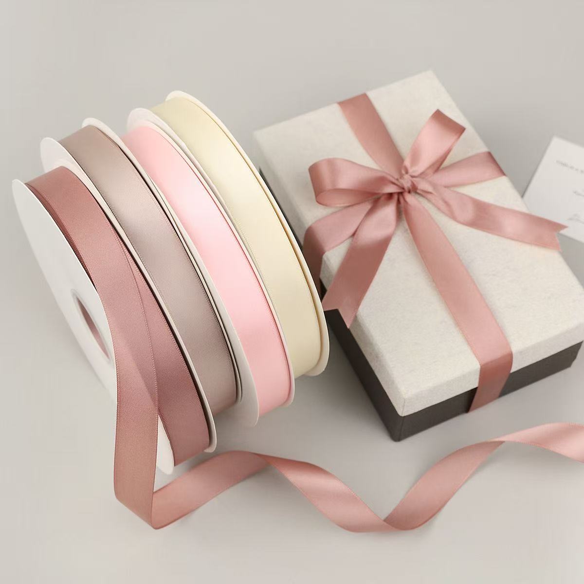 Custom Embossed Printed Gift Polyester Satin Ribbon with logo Gift Packaging Ribbon Embossed logo Ribbon for Gift Box