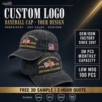 Casquette de baseball du 250e anniversaire des États-Unis, broderie personnalisée 1776-2026, chapeau patriotique, logo personnalisé, casquette souvenir personnalisée pour hommes et femmes