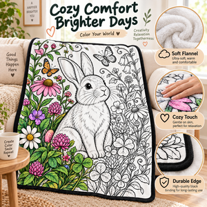 Custom Pattern DIY Graffiti <b>Blanket</b> Hand Painted Washable Rabbit Style Flannel Coloring <b>Blanket</b> for <b>Kids</b> Children - Product Image 6