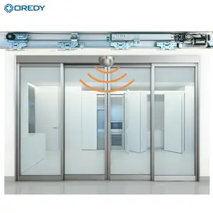 Oredy frameless 원격 오프너 문을 가진 자동적인 미닫이 문 열려있는 통신수 기계 체계