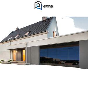 Porte de garage sectionnelle automatique en aluminium anodisé avec verre givré, étanche, pour villas et entrepôts - Product Image 1