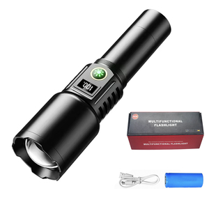 Cao Lumens Đèn lồng liinterna điện kỹ thuật số hiển thị Telescopic Zoom sạc <span class=keywords><strong>LED</strong></span> <span class=keywords><strong>Torch</strong></span> ánh sáng đèn pin chiến thuật - Product Image 1