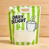 Sacs en plastique liquide pour lait de 5 litres, structure en PET/NY/VMPET/PE, poche à bec verseur pour liquides et emballage de poche chauffe-lait