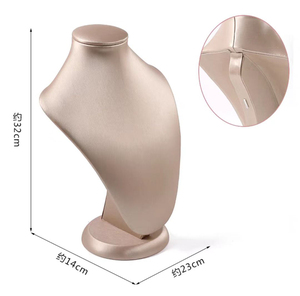Élégant et luxueux : Ensemble de présentoirs personnalisables en forme de T à motif uni pour bijoux, boucles d'oreilles, colliers et joaillerie fine - Product Image 4