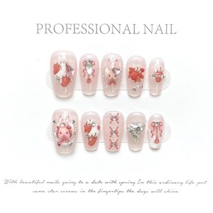 Piedras ostentosas de lujo personalizadas de <span class=keywords><strong>Hello</strong></span> <span class=keywords><strong>Kitty</strong></span>, <span class=keywords><strong>estilo</strong></span> francés, almendra sencilla hecha a máquina, Media venta al por mayor, prensa en <span class=keywords><strong>uñas</strong></span>, <span class=keywords><strong>uñas</strong></span> artificiales - Product Image 6