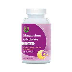 Private Label Magnesium Glycinate Capsules 240MG Supports Healthy Sleep Muscle Relaxation Bone Brain Health <b>Metabolism</b> - Product Image 1