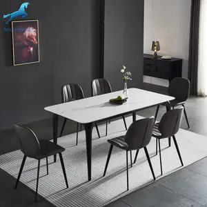 Factory Direct Sale 1 Esstisch 4 Stühle Moderne Kunst Antike weiße Farbe Haus möbel Marmor tisch