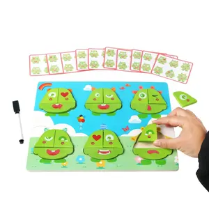 Educational Toy Wood Chunky Puzzle Wooden Animal Puzzle Children Wood Buckle Puzzle Early Educational Toy For Toddler