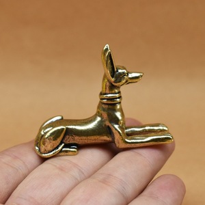 1 unidad, superventas, estatua de latón macizo retro de <span class=keywords><strong>perro</strong></span> de caza faraónico, adorno para sala de estar, escritorio, mascota de té, decoración del hogar, venta al por mayor - Product Image 1