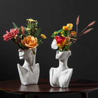 Meilleures ventes Early Riser Nouveau modèle nordique de vase en forme de corps humain en ciment, pots à fleurs, jardinières, moule en silicone, décorations pour la maison, moulures