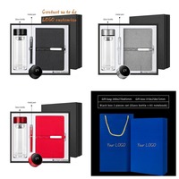 Coffret Cadeau d'Affaires WD : Carnet en Cuir PU, Stylo, Porte-Cartes, Tasse Isotherme 500ml, Batterie Externe 10000mAh, Emballage Personnalisé Sérigraphié