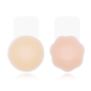 1 Par de Pétalos Adhesivos de Silicona <span class=keywords><strong>Grandes</strong></span> para Senos, Cubrepezones Invisibles con Efecto Push-up, Color Piel, Forma Redonda/Floral - Product Image 5