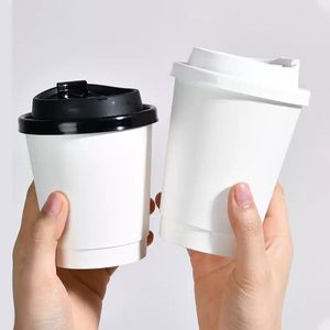 Gobelets en papier biodégradables à double paroi, imprimés, avec revêtement PE, logo personnalisé, pour café, panettone blanc, 280-320 g/m² - Product Image 1