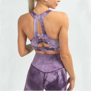 Logotipo personalizado Tie Dye Mujeres Yoga Sets Yoga Suit Set para mujeres Gimnasio al aire libre Fitness Wear - Product Image 1