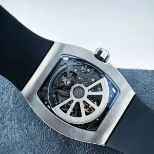 Reloj de Pulsera Moderno y Elegante con Esfera Grande en Forma de Tonneau, Diseño Ultrafino, Reloj Mecánico Masculino a la Moda - Product Image 2