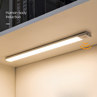 Gran oferta, luces LED regulables para armario, 5V, recargable por USB, Sensor de movimiento, lámpara de noche, armario de cocina, luz de armario de aluminio