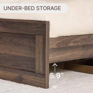 Cadre <span class=keywords><strong>de</strong></span> <span class=keywords><strong>lit</strong></span> plateforme en bois <span class=keywords><strong>de</strong></span> style farmhouse, taille Queen, avec tête <span class=keywords><strong>de</strong></span> <span class=keywords><strong>lit</strong></span> surélevée, support à lattes en bois, pas besoin <span class=keywords><strong>de</strong></span> sommier tapissier - Product Image 3