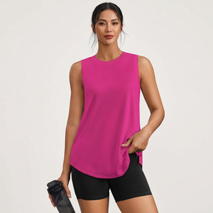 <b>Womens</b> Casual Ribbed <b>Tank</b> <b>Top</b> Sleeveless Fitted Stretch Cotton Eco-Friendly Quick Dry Crew Neck 180g Soft Breathable Summer - Product Image 1