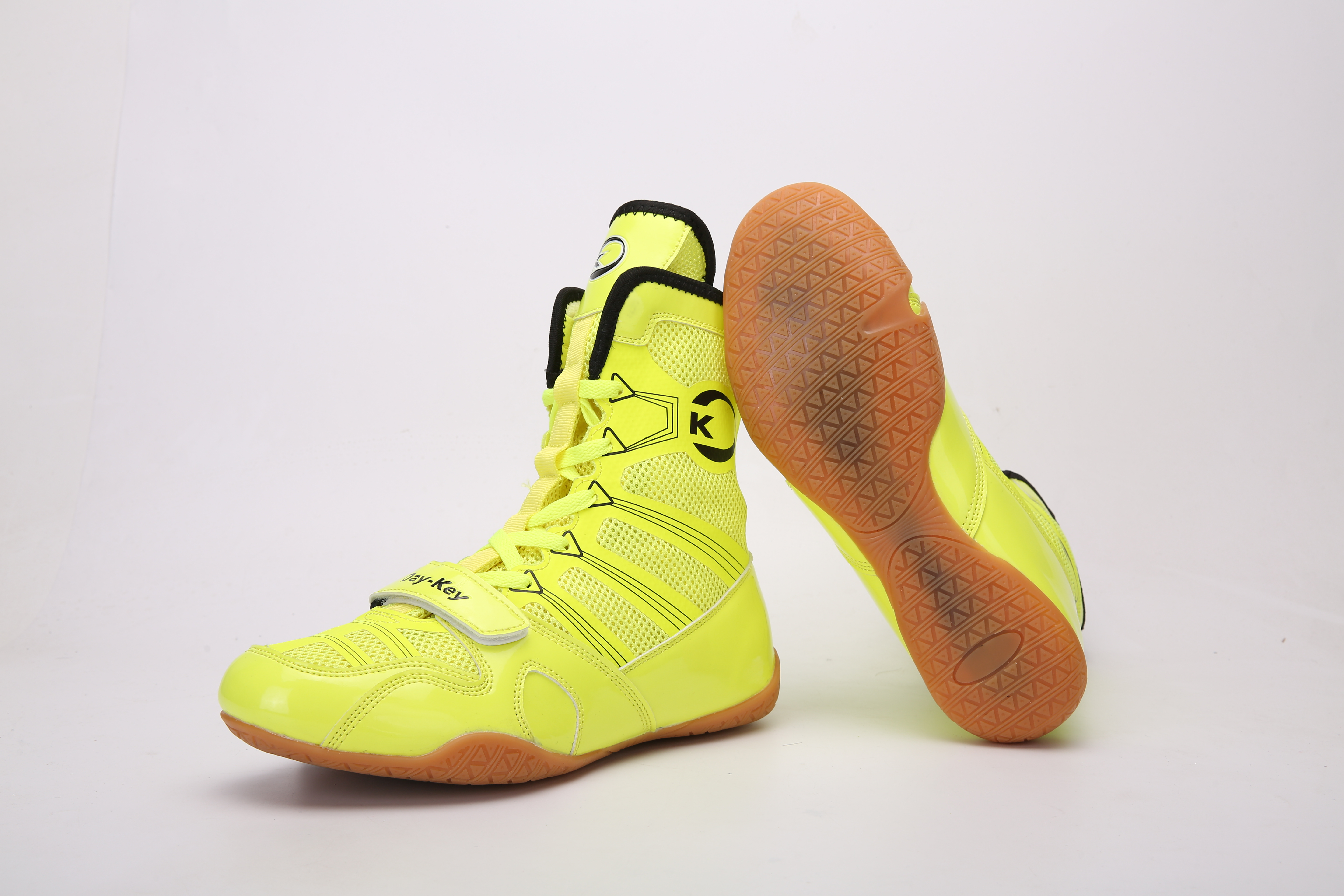 TECDOTO Boxing Shoes Men Hi-top Boxing Boots, Training Shoe For Adult Youth, Men's Athletic Casual Shoes Gym Boots, Gold-black-38EU - View #10