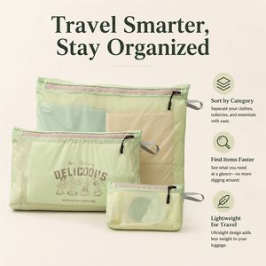 Ensembles de 3 cubes de rangement légers en nylon, organisateurs imperméables pour vêtements et articles de toilette, sacs de voyage - Product Image 5