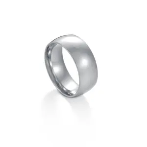 Yiwu DAICY jewelry Factory direct sale Fashion 8mm Inside and outside the ball plain stainless steel rings for men