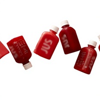 Bouteilles de boisson en plastique portables de qualité alimentaire, personnalisées avec un logo minimaliste, pour les boutiques de jus pressés à froid